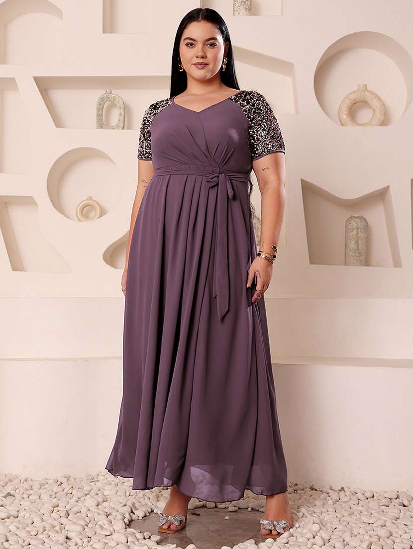 women plus size sequined short sleeve dress