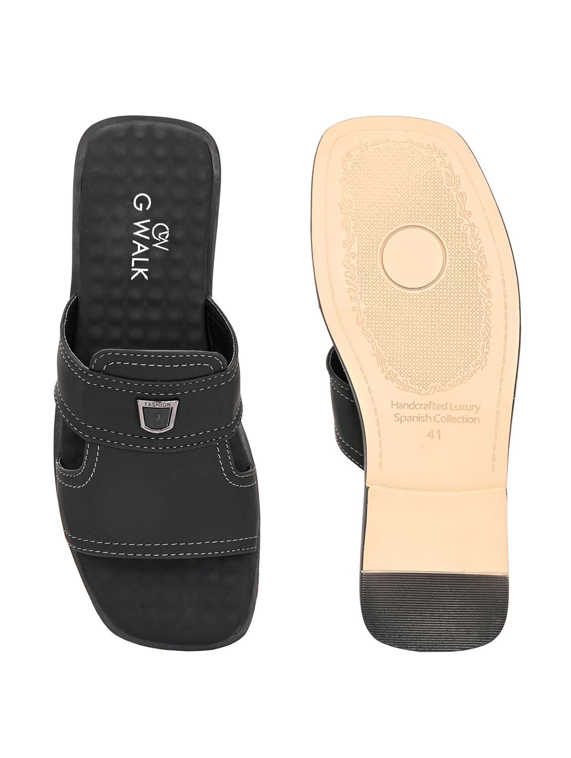 men solid slip on sandal - 22364257 -  Standard Image - 4