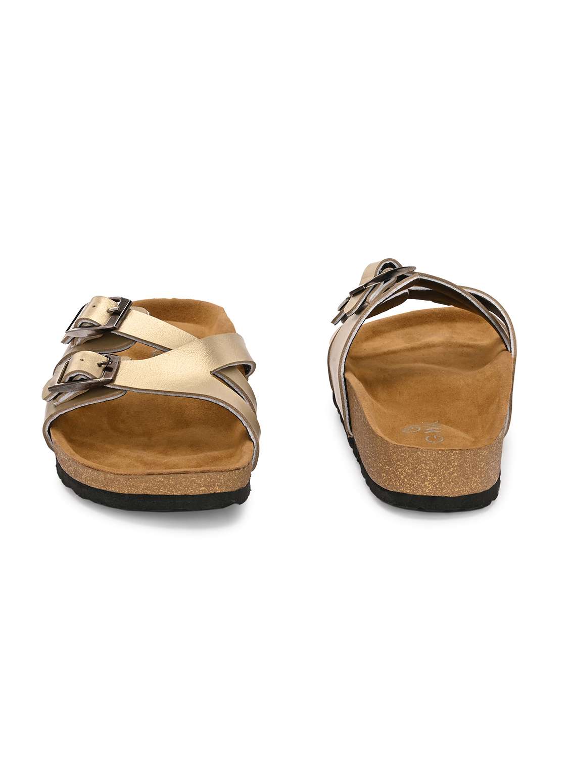 women gold slip on sandal - 22364268 -  Standard Image - 1