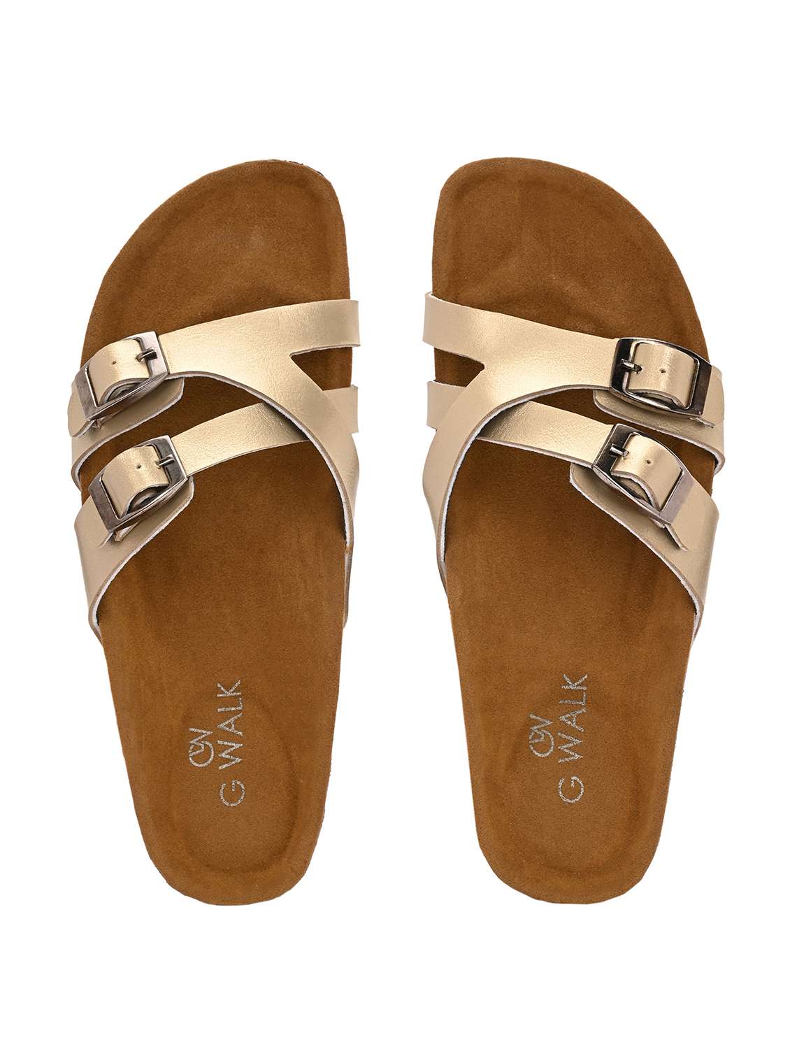 women gold slip on sandal - 22364268 -  Standard Image - 4