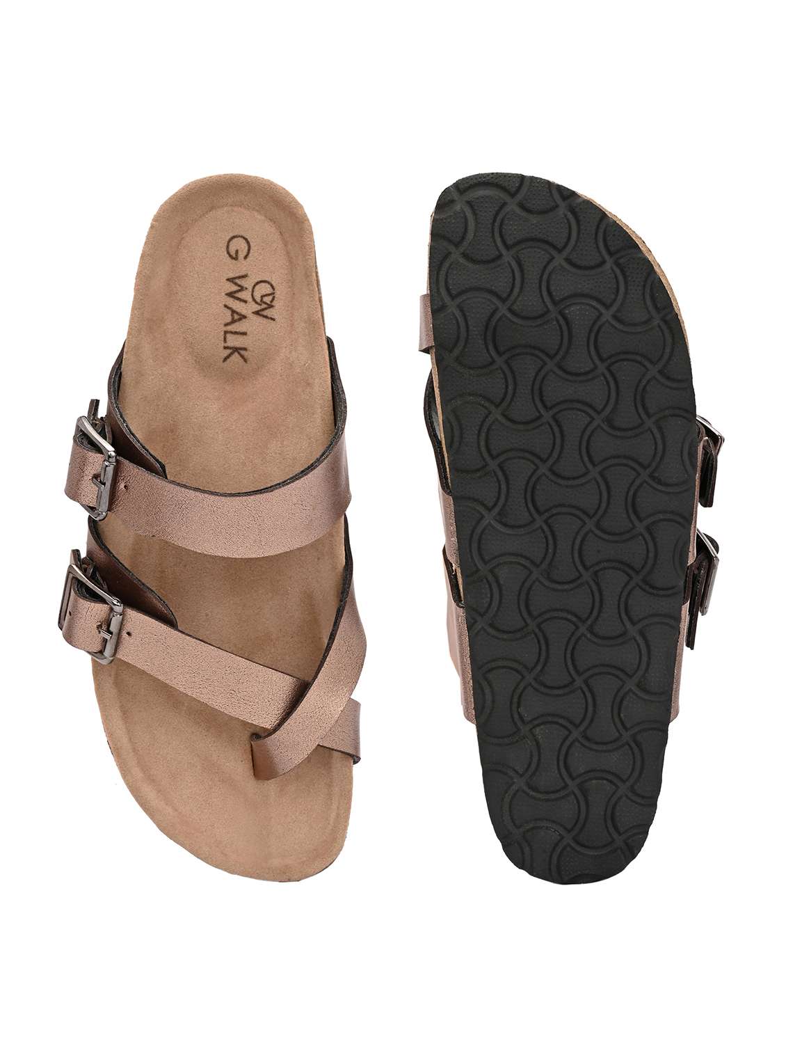 women copper slip on sandal - 22364272 -  Standard Image - 4