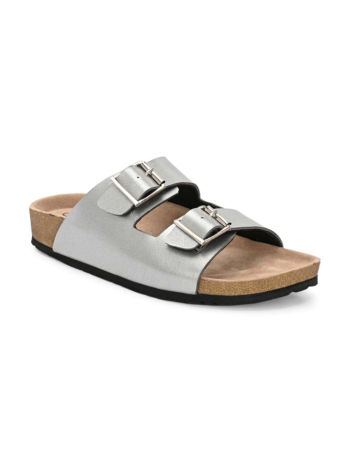 women silver slip on sandal - 22364276 -  Standard Image - 1