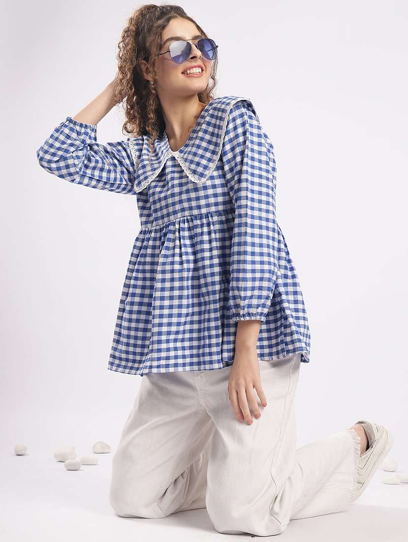 blue cotton regular top - 22364411 -  Standard Image - 4