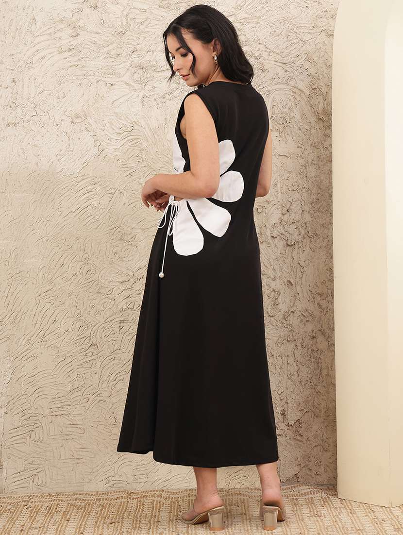 women self design sleeveless a-line dress - 22364442 -  Standard Image - 4