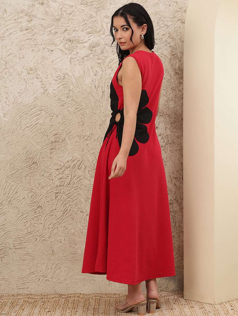 women self design sleeveless a-line dress - 22364443 -  Standard Image - 4