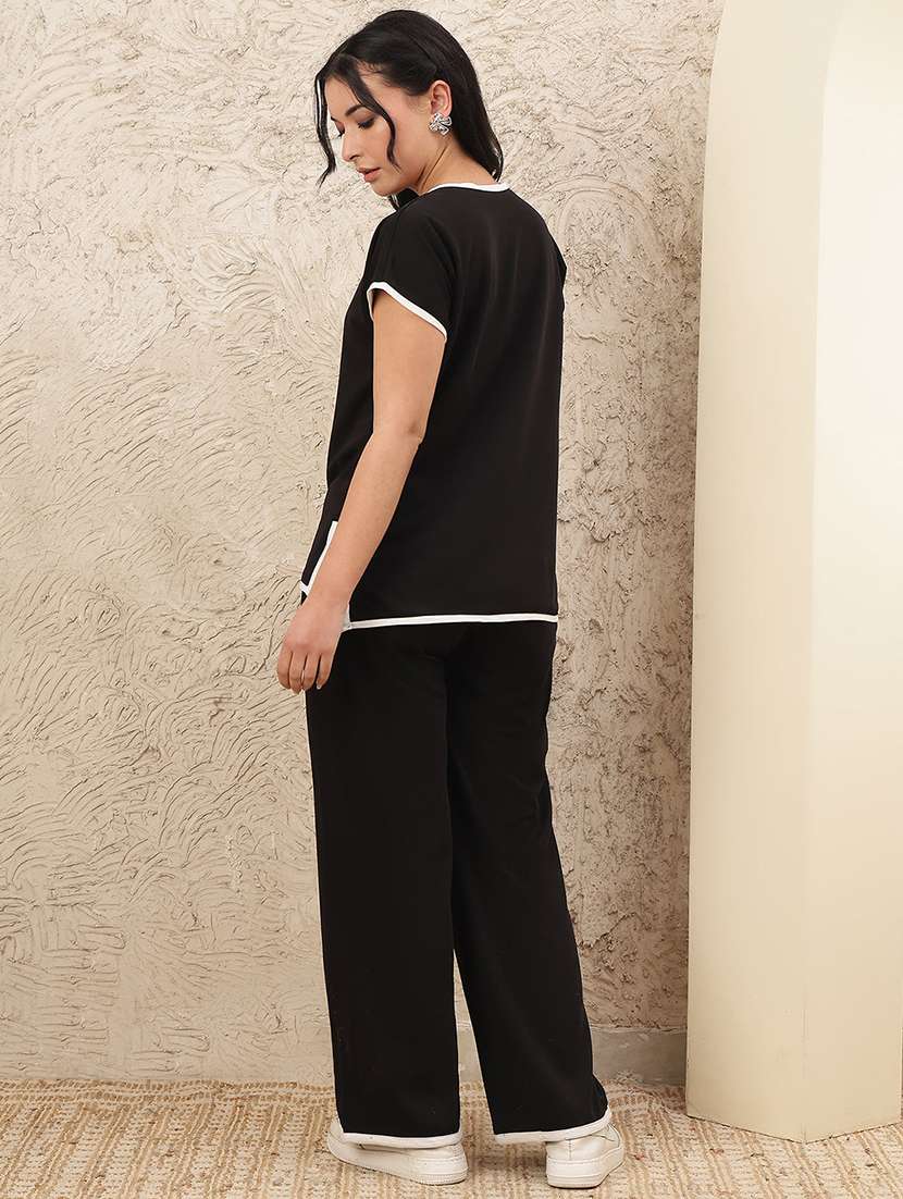 women solid top and trouser co-ord set - 22364457 -  Standard Image - 4