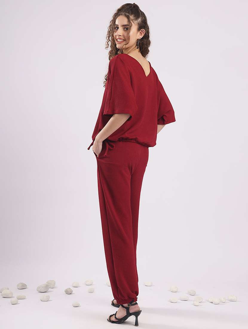 women solid top and trouser co-ord set - 22364477 -  Standard Image - 4