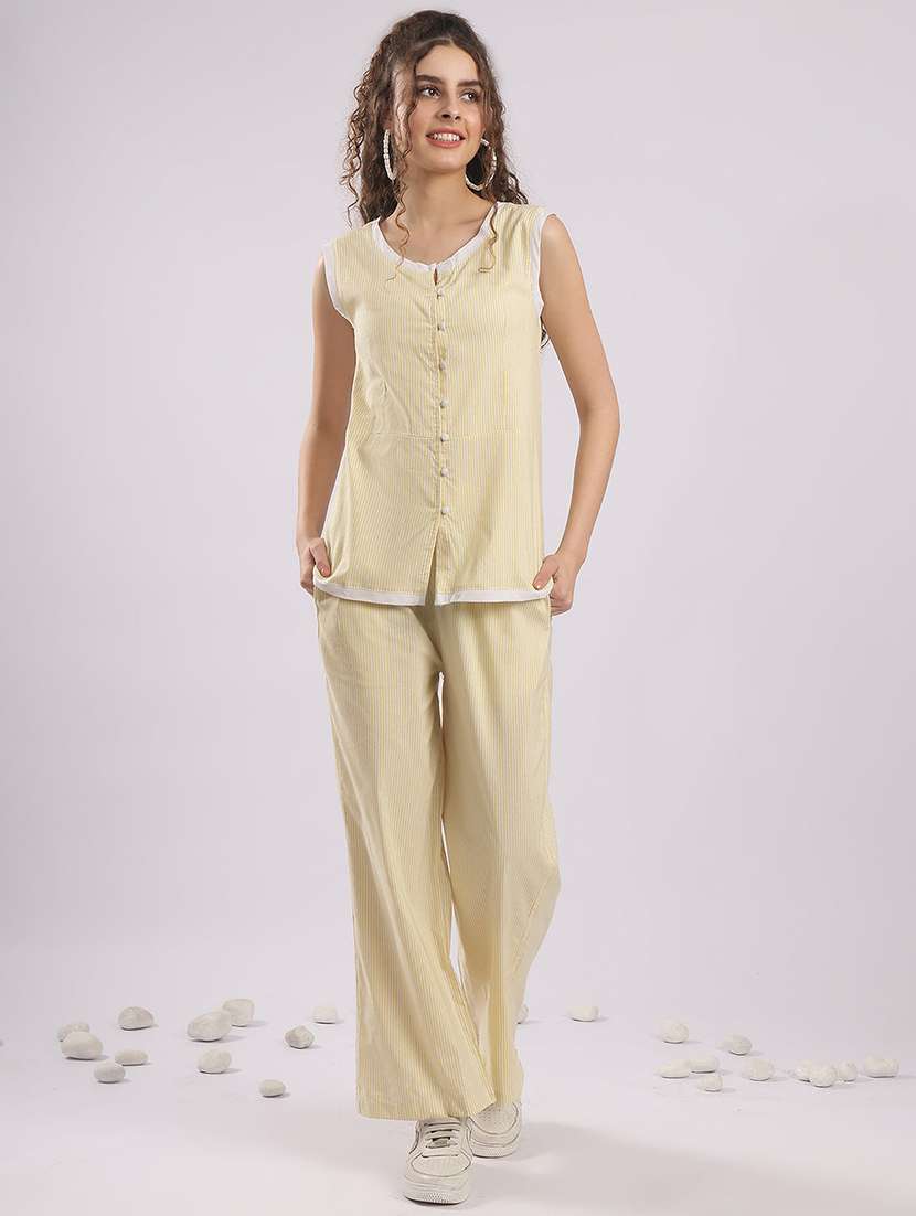women striped top and trouser co-ord set
