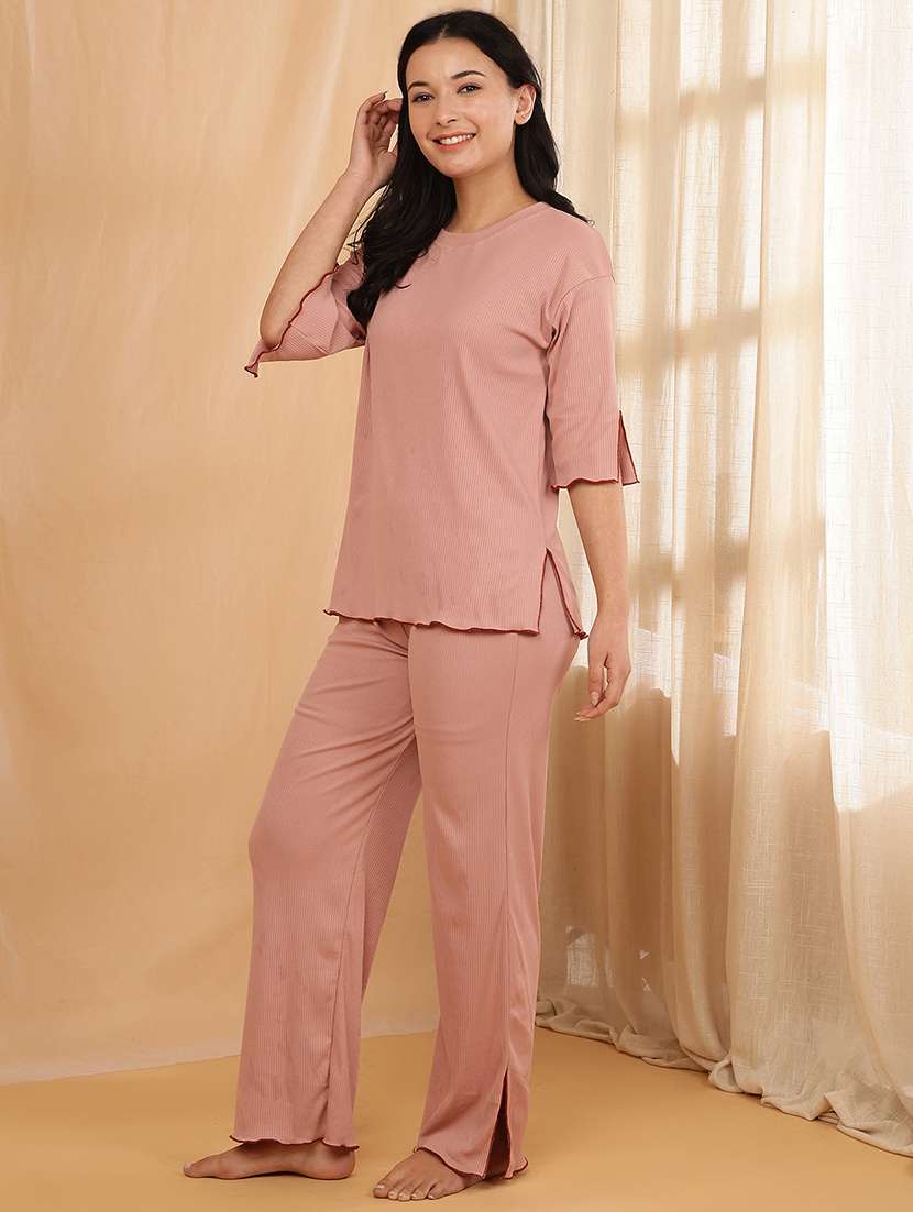 women solid nightwear pyjama set  - 22364494 -  Standard Image - 1