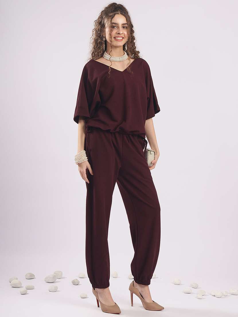 women solid top and trouser co-ord set - 22364508 -  Standard Image - 1