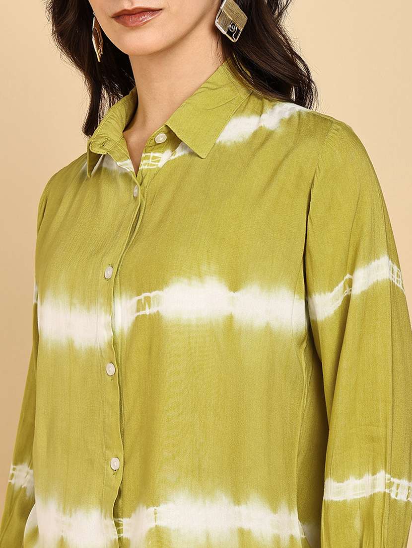 women tie & dye collared long sleeve shirt - 22364521 -  Standard Image - 4