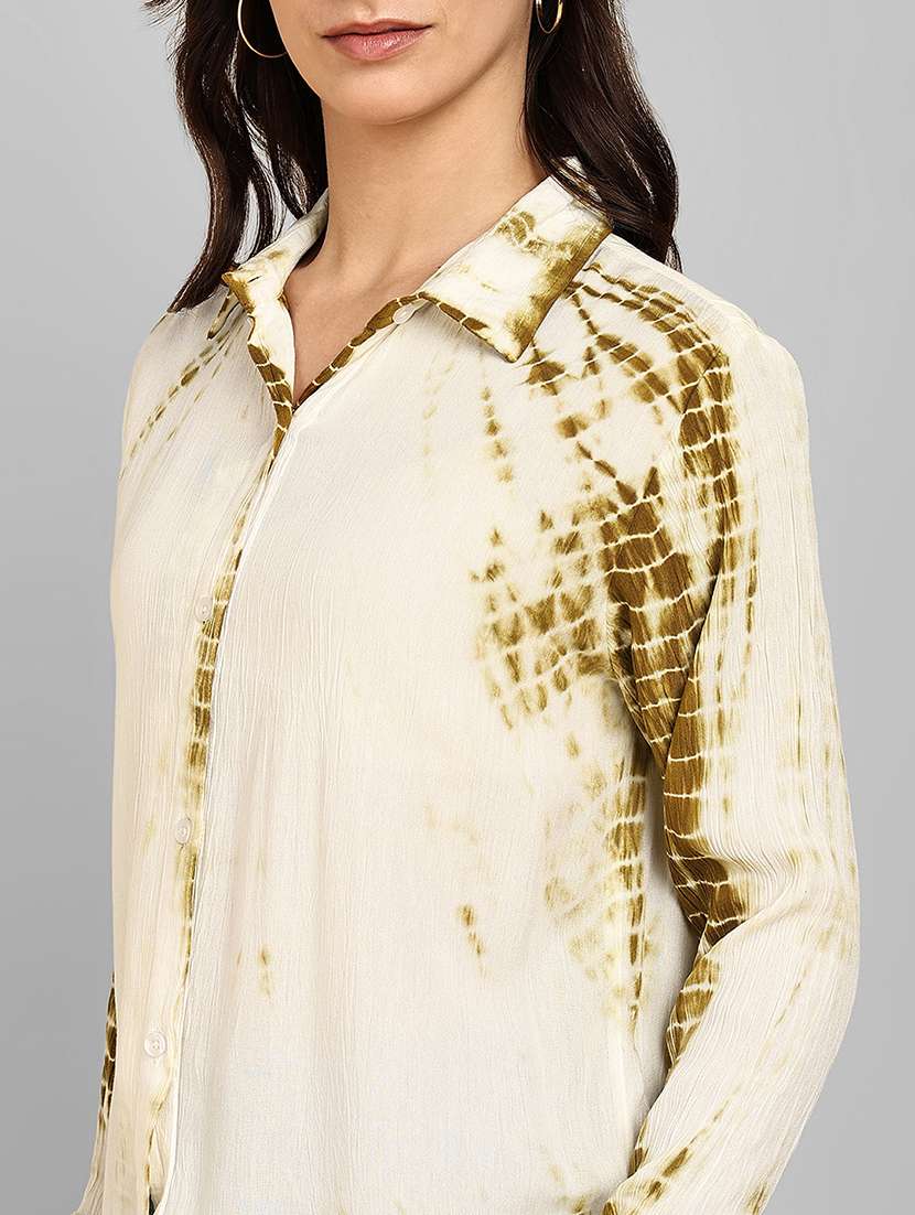 women tie & dye collared long sleeve shirt - 22364529 -  Standard Image - 4