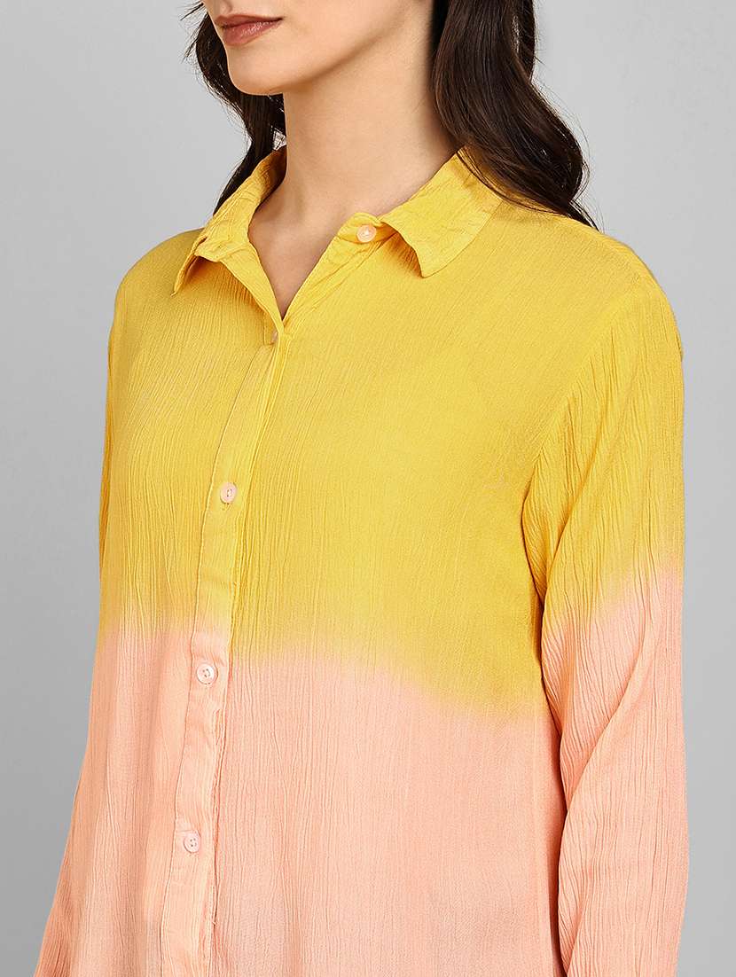 women tie & dye collared long sleeve shirt - 22364530 -  Standard Image - 4