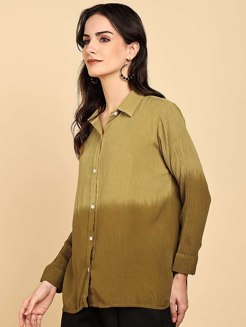 women tie & dye collared long sleeve shirt - 22364533 -  Standard Image - 1