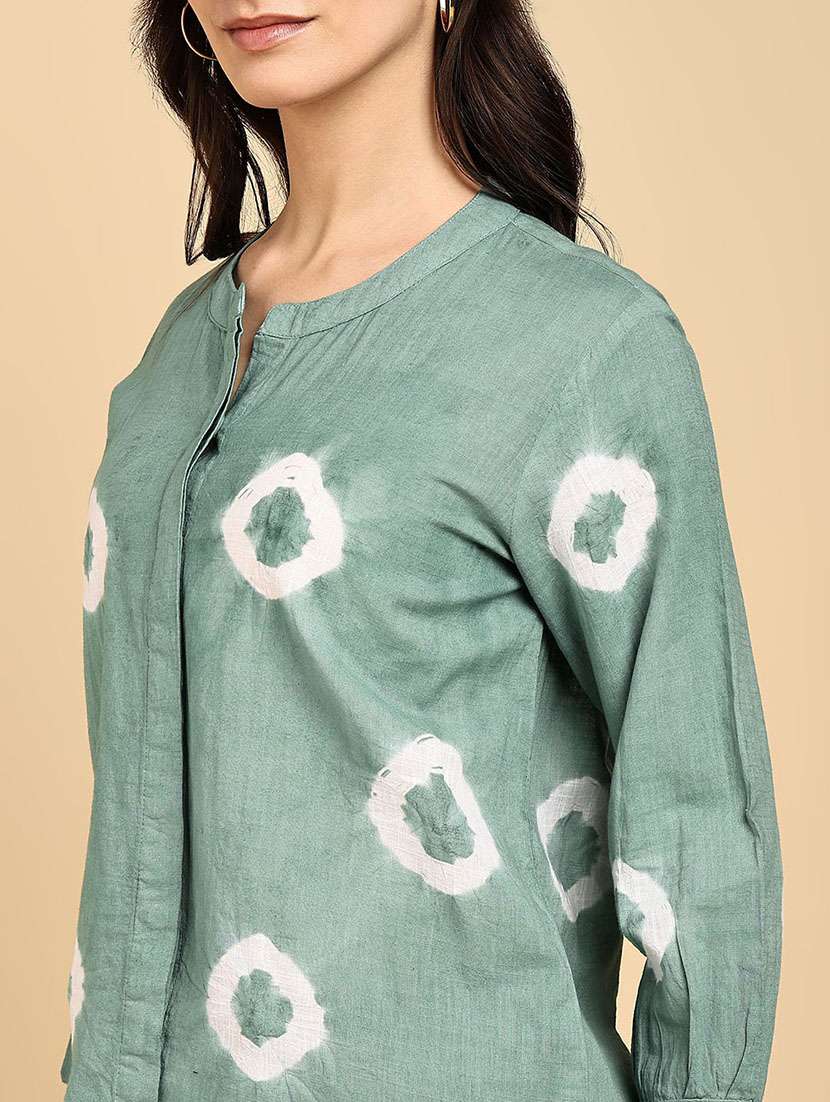 women tie & dye collared long sleeve shirt - 22364535 -  Standard Image - 4