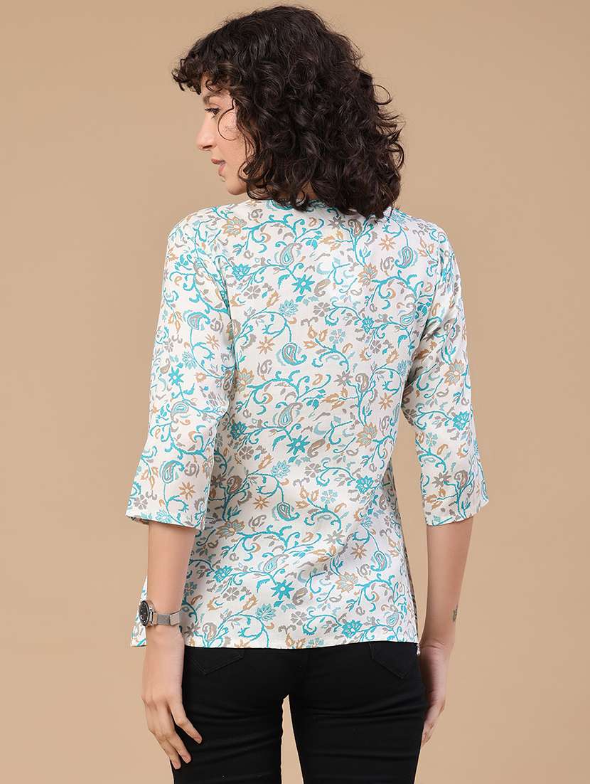 women printed round neck straight kurta - 22367375 -  Standard Image - 4
