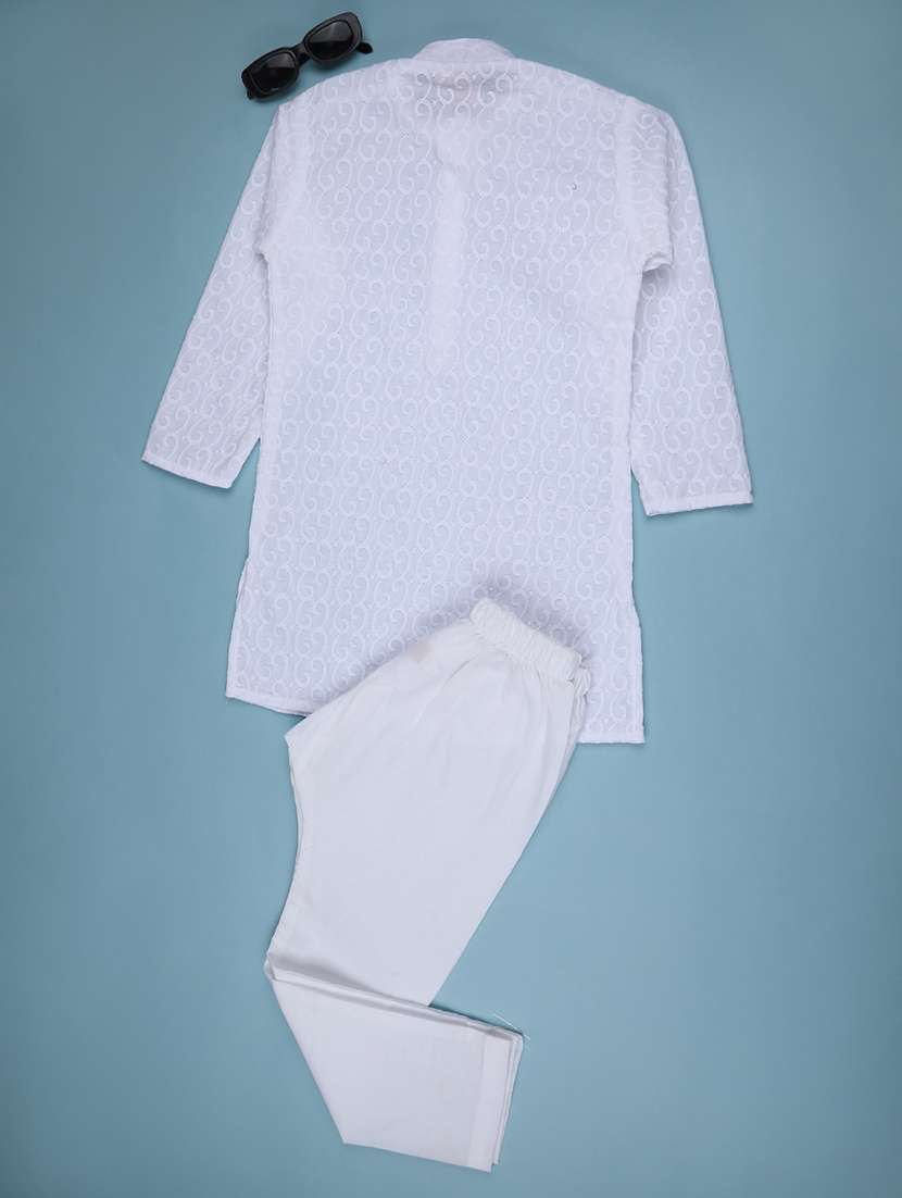White Cotton Kurta Sets Kurtas & Set - 22367401 -  Standard Image - 1