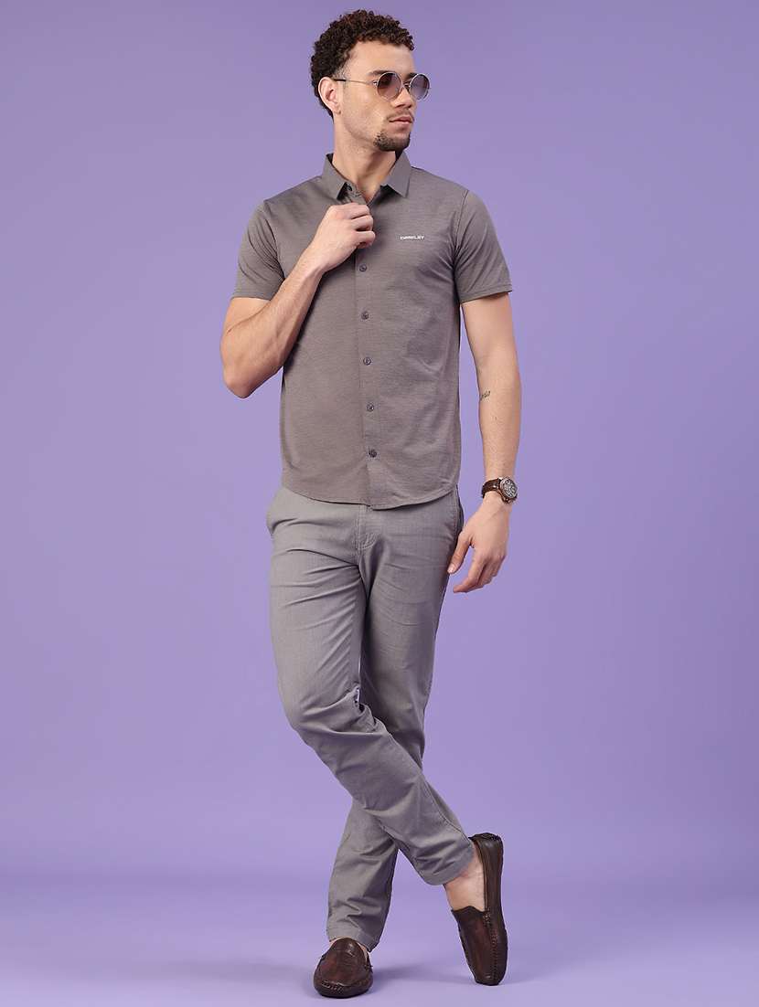 grey cotton chinos casual trousers - 22367559 -  Standard Image - 4