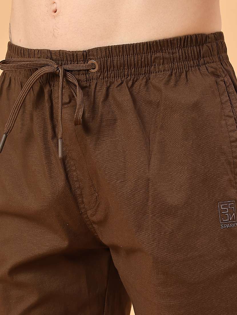 brown cotton chinos casual trousers - 22367566 -  Standard Image - 1
