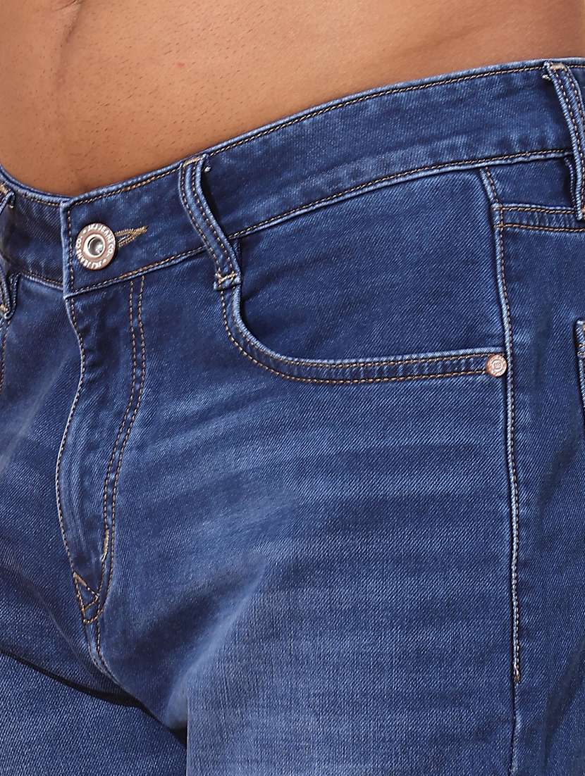 men washed mid rise full length tapered jeans - 22367605 -  Standard Image - 1