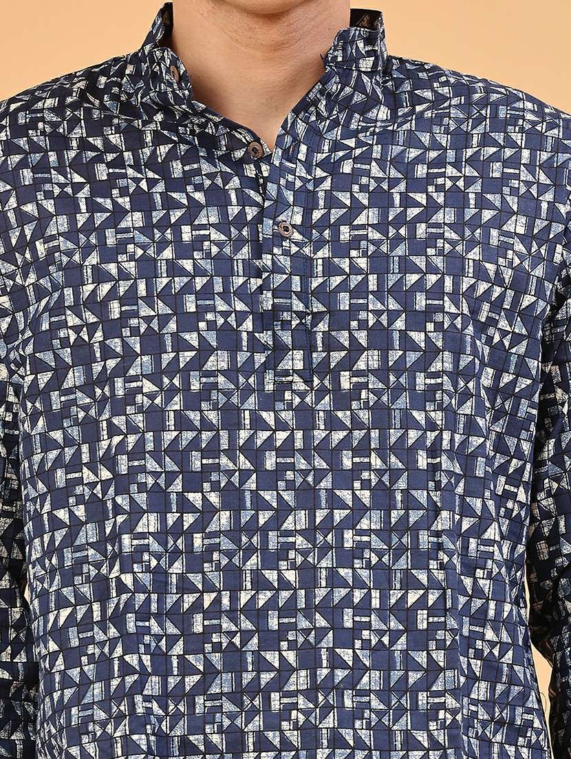 blue cotton kurta pyjama ethnic wear - 22368085 -  Standard Image - 1