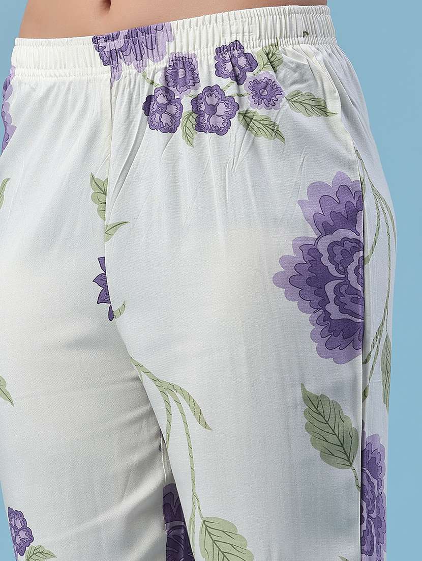 women printed three quarter sleeves ethnic co-ord set - 22368277 -  Standard Image - 4