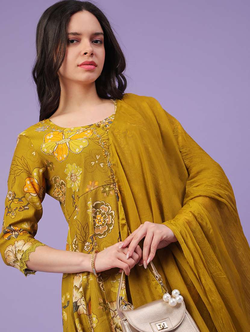 yellow cotton kurta salwar  set - 22368279 -  Standard Image - 4