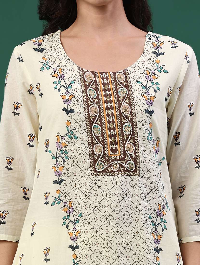 beige cotton kurta pant  set - 22368287 -  Standard Image - 1