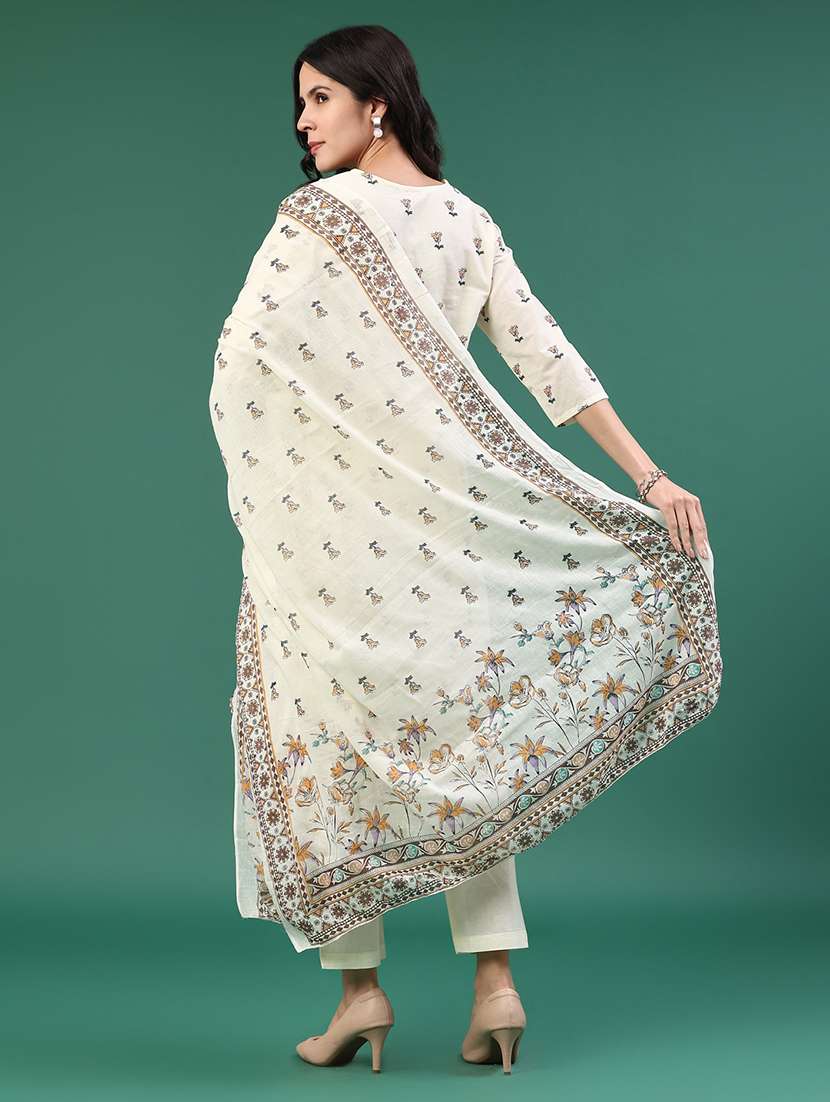 beige cotton kurta pant  set - 22368287 -  Standard Image - 4