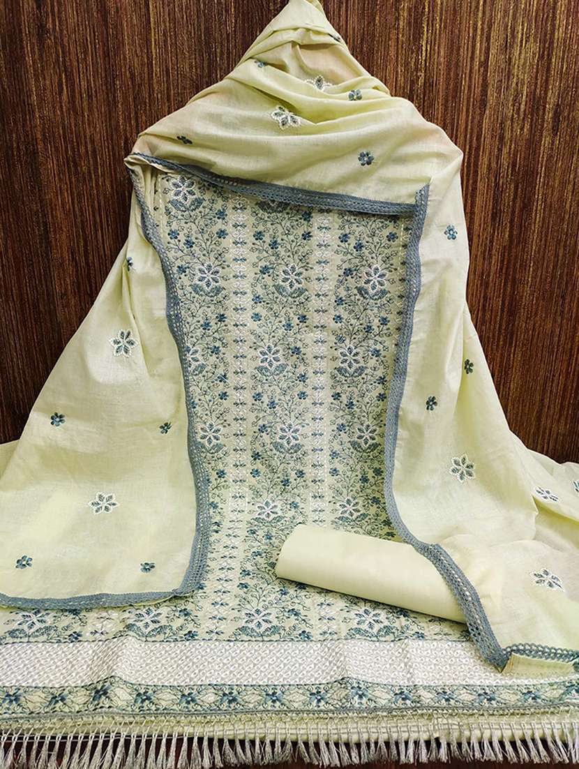 women solid with work unstitched suit set - 22368322 -  Standard Image - 1