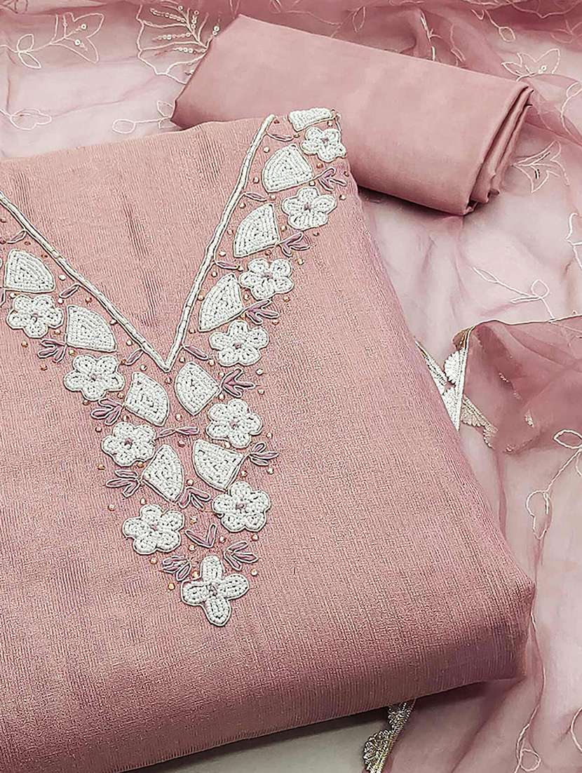 women solid with work unstitched suit set - 22368340 -  Standard Image - 1