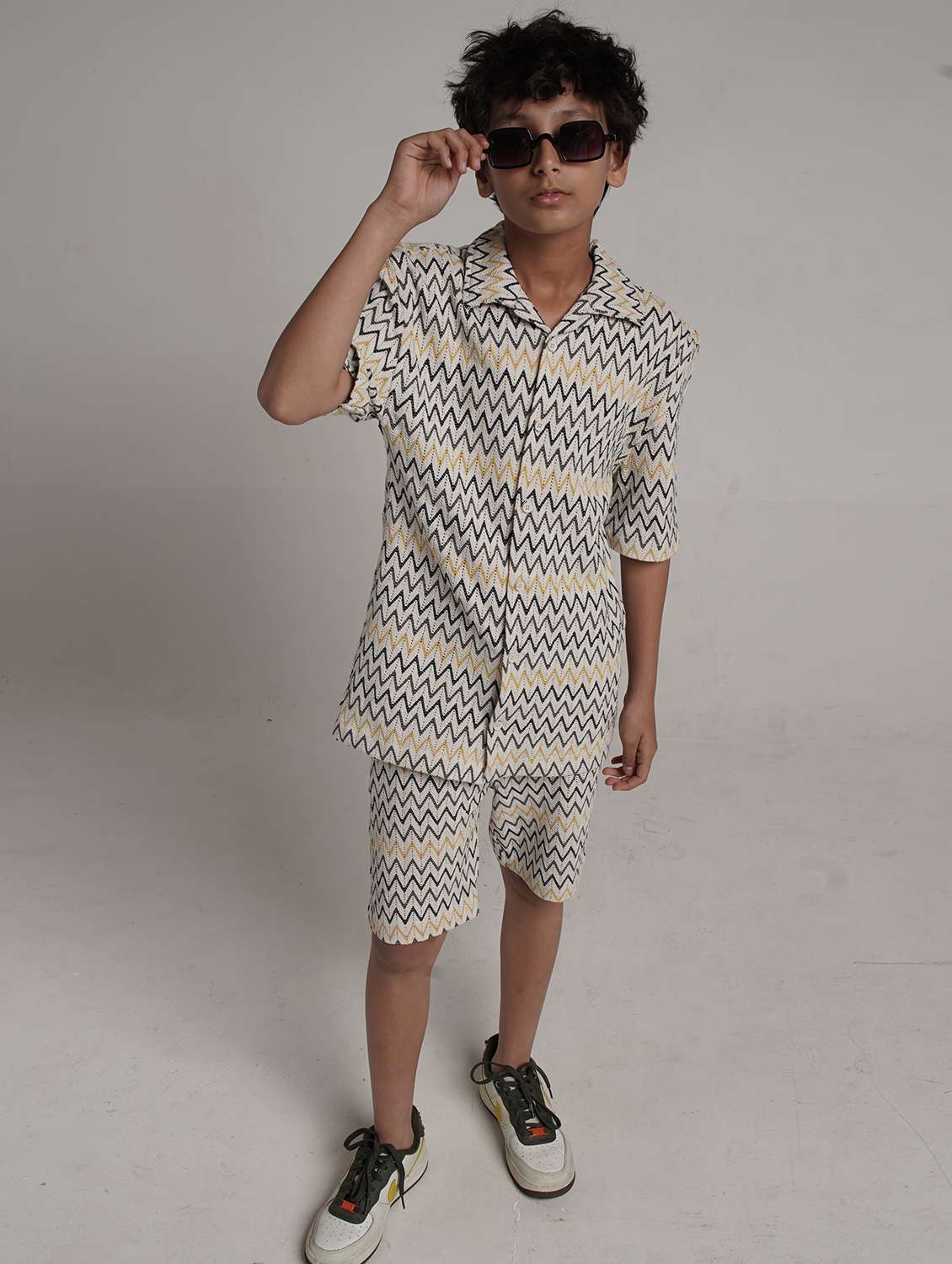 boys printed shirt and shorts co-ords set - 22368355 -  Standard Image - 1
