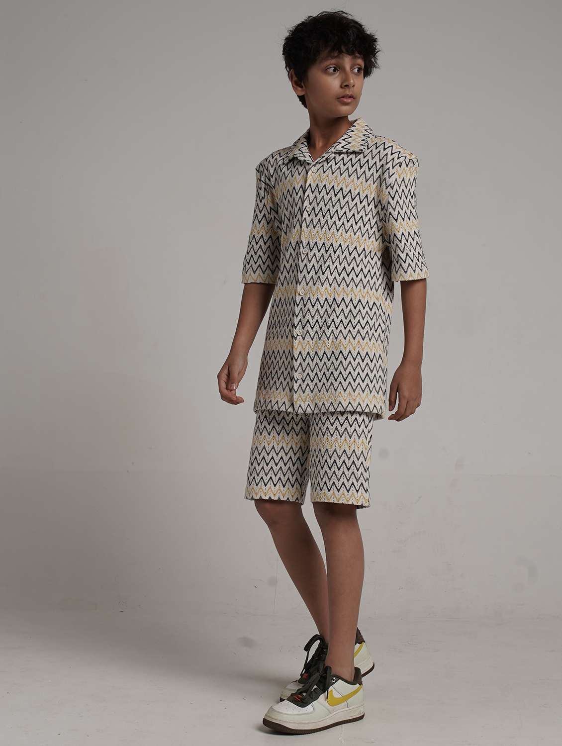 boys printed shirt and shorts co-ords set - 22368355 -  Standard Image - 1