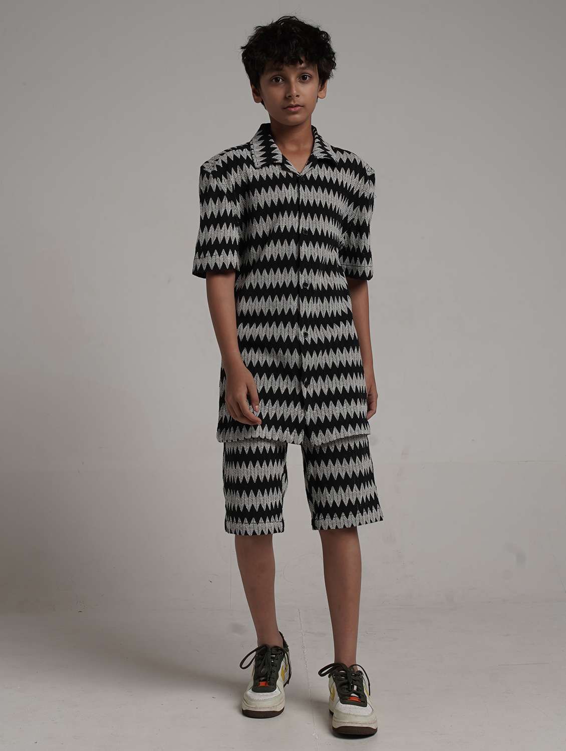 boys printed shirt and shorts co-ord set - 22368356 -  Standard Image - 1