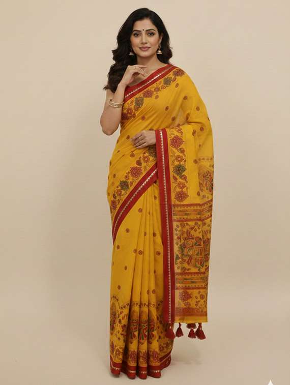 women printed casual wear saree with blouse - 22368357 -  Standard Image - 1