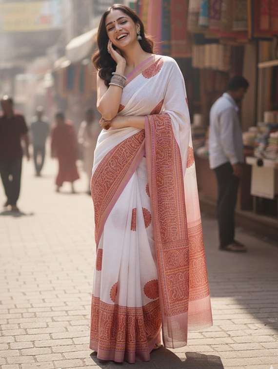 women self design bordered saree with blouse - 22368363 -  Standard Image - 1