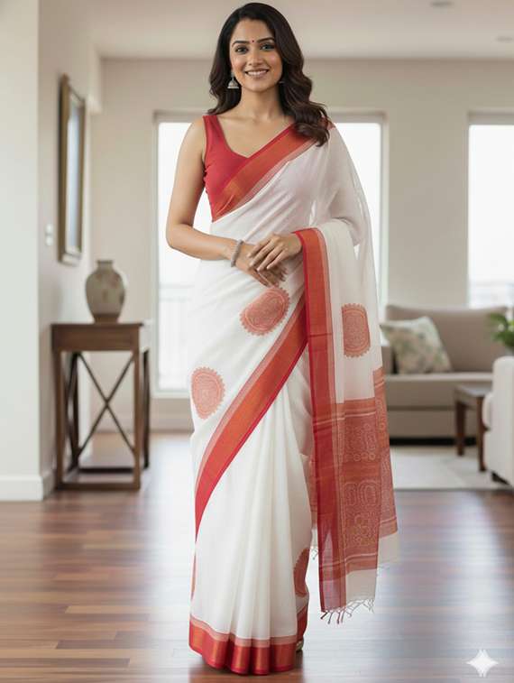 women self design bordered saree with blouse - 22368364 -  Standard Image - 1