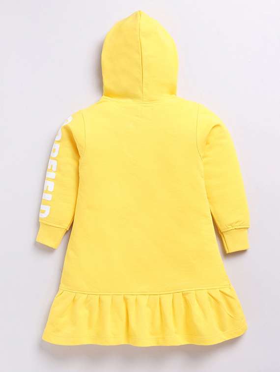 girls printed long sleeve hooded tiered dress - 22368488 -  Standard Image - 1