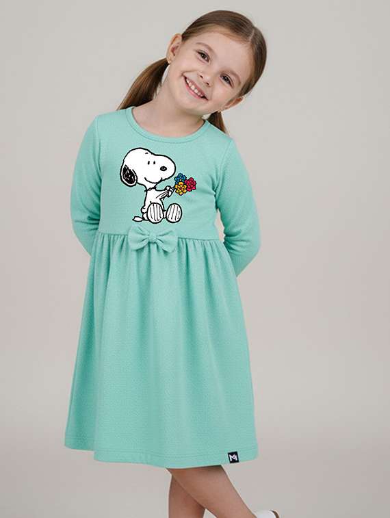 girls printed long sleeve a-line dress - 22368495 -  Standard Image - 1