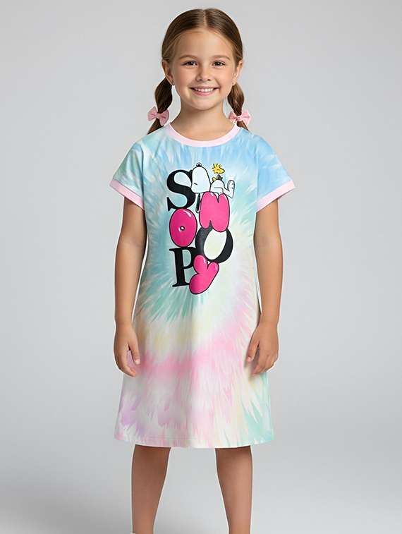 girls printed short sleeve a-line dress - 22368496 -  Standard Image - 1