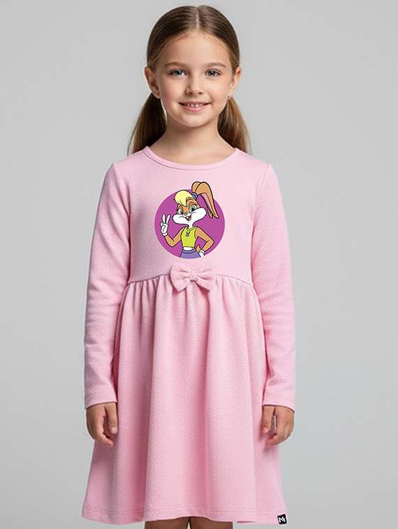 girls printed long sleeve a-line dress - 22368500 -  Standard Image - 1