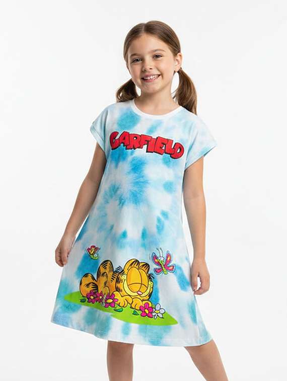 girls printed short sleeve a-line dress - 22368506 -  Standard Image - 1