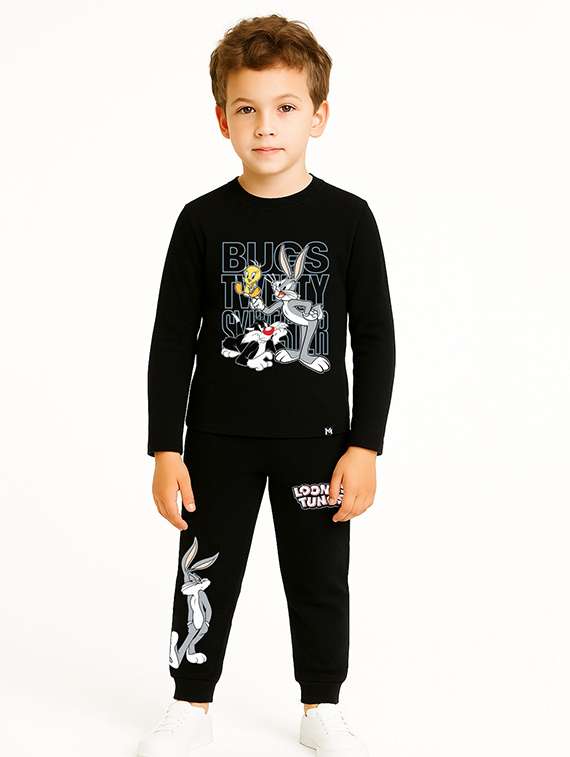 boys printed t-shirt and jogger set