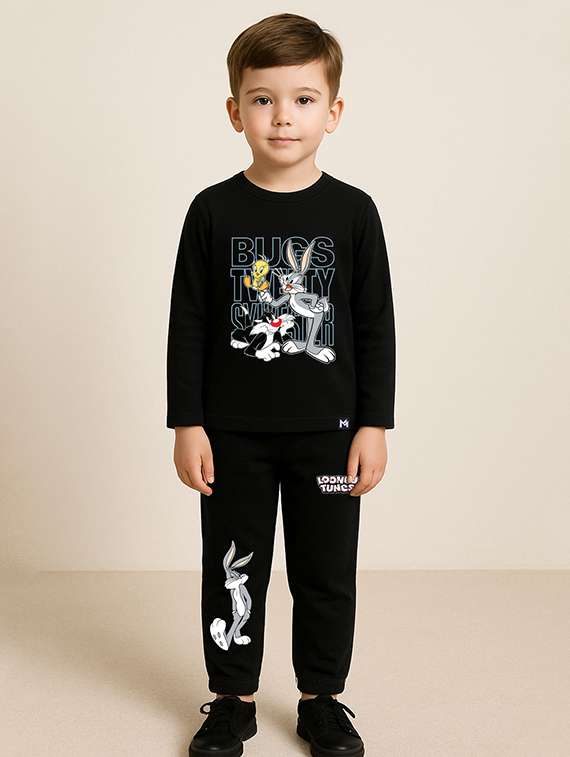 kids printed t-shirt and jogger set