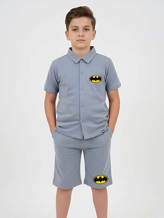 boys printed shirt and short set