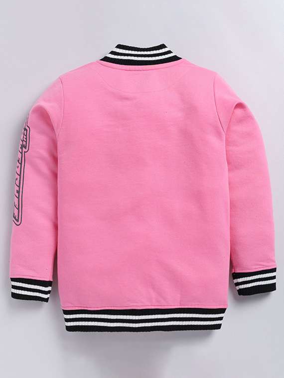 girls printed long sleeve varsity jacket - 22368616 -  Standard Image - 1