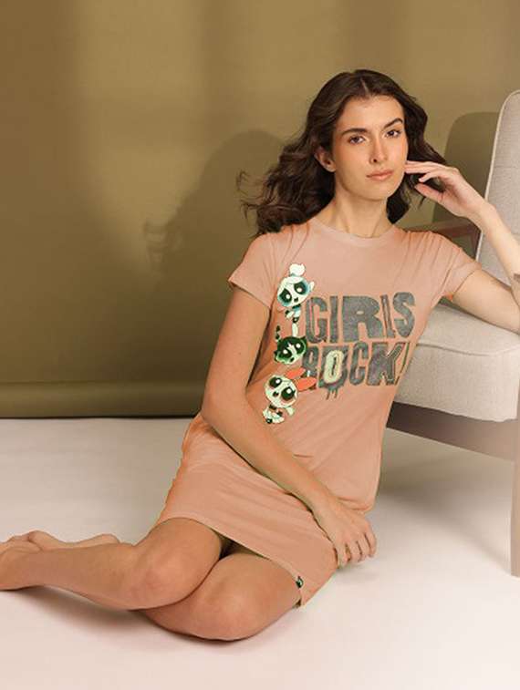 women printed short sleeve t-shirt dress