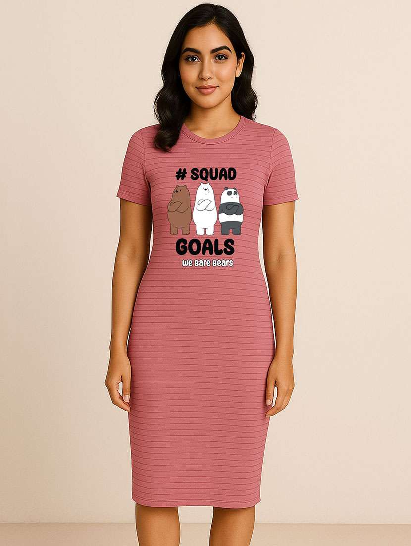 women printed short sleeve t-shirt dress