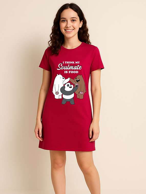 women printed short sleeve t-shirt dress - 22368644 -  Standard Image - 1