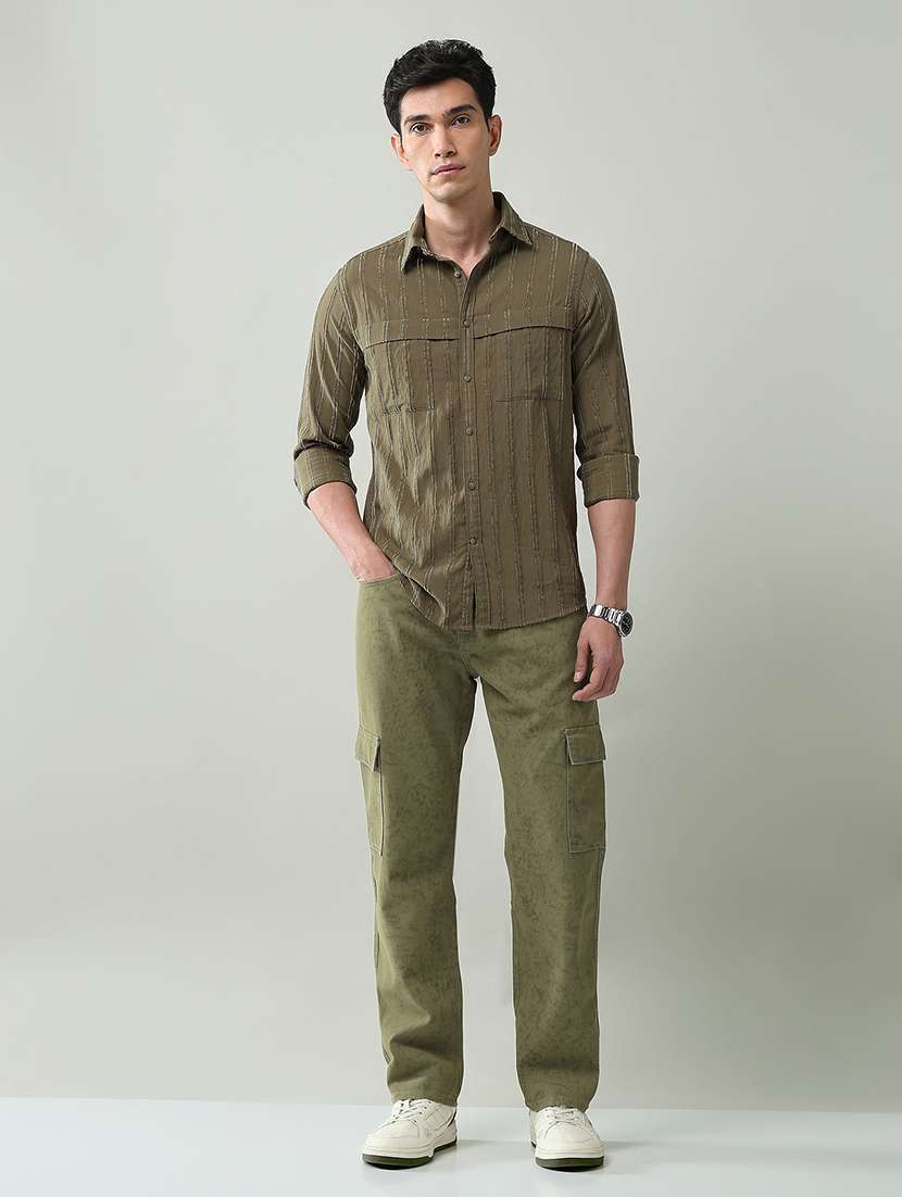 men self designed collared long sleeve shirt - 22368687 -  Standard Image - 4